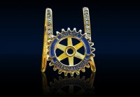 Rotary Bow Tie Pin with Diamonds
