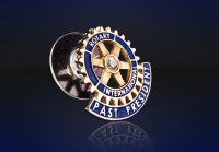 Rotary Past President Pin 18k Gold with Center Diamond