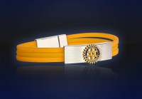 Bracelet with Rotary-Emblem in Sterlingsilver goldplated
