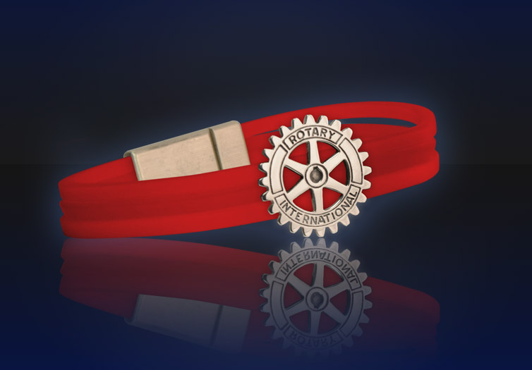 Bracelet with Rotary-Emblem in Sterlingsilver